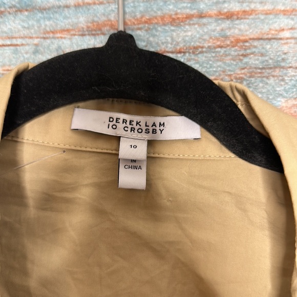 Derek Lam 10 Crosby Jayce Cutout Shirt Dress Size 10 Light Khaki - Picture 6 of 11